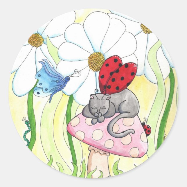 Sticker Rond Ladybug Fairy Cat (Devant)