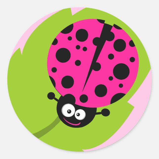 Sticker Rond Ladybug rose chaud (Devant)