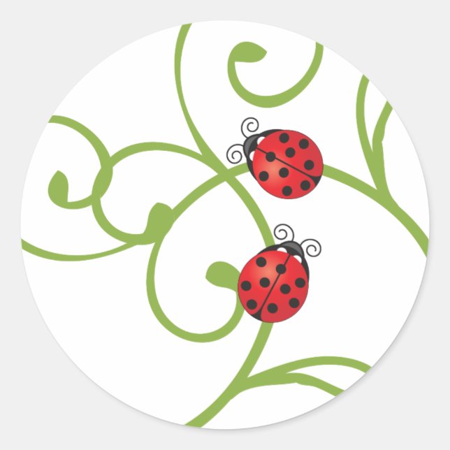 Sticker Rond Ladybug sur la vigne (Devant)