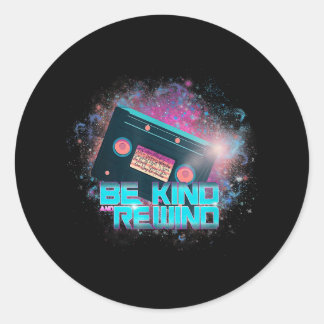 Sticker Rond Ladys Cassette Be Kind - Out of this-World
