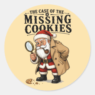 Sticker Rond L'affaire des biscuits manquants du Père Noël