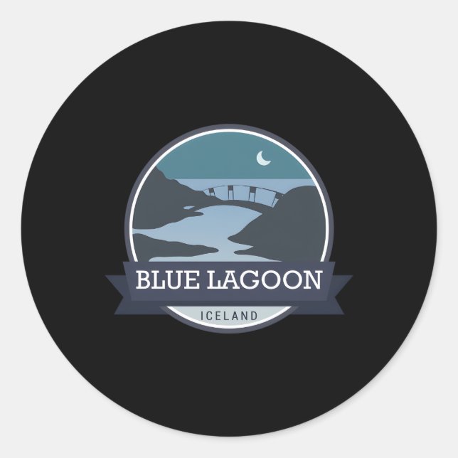 Sticker Rond Lagon Bleu Islande (Devant)