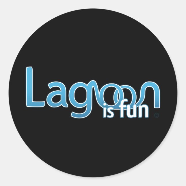 Sticker Rond Lagoon est un logo amusant (Devant)