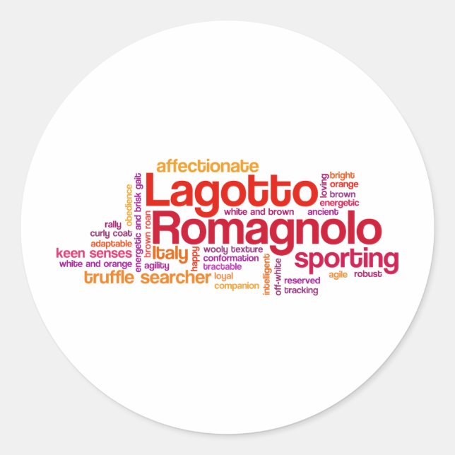 Sticker Rond Lagotto Romagnolo (Devant)