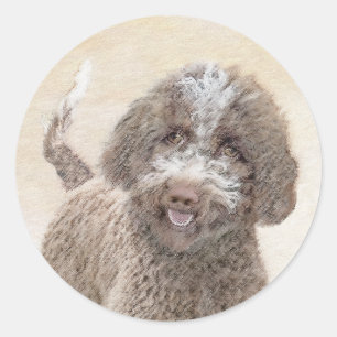 Sticker Rond Lagotto Romagnolo Peinture - Cute Original Chien A