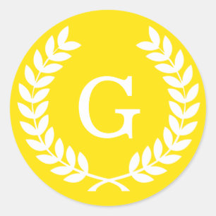 Sticker Rond Laine de blé blanc jaune Première monographie