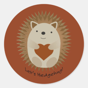 Sticker Rond Laisse Hedgehug Hegehog