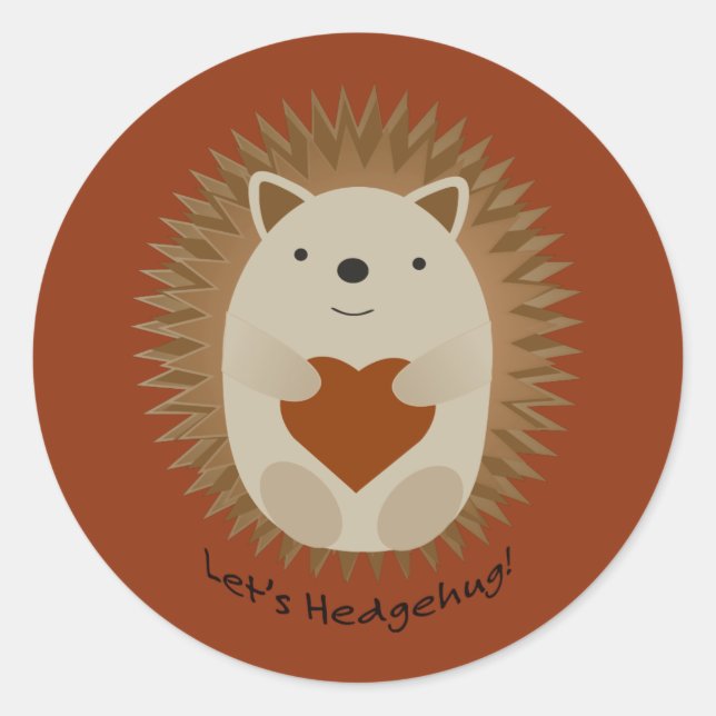 Sticker Rond Laisse Hedgehug Hegehog (Devant)