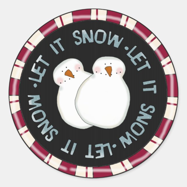 Sticker Rond Laisser la neige Tshirts et cadeaux de vacances (Devant)