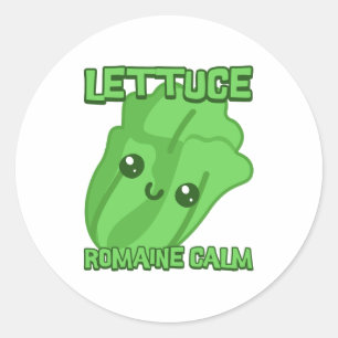 Sticker Rond Laisser la Romaine au calme ! Caricature à petits 
