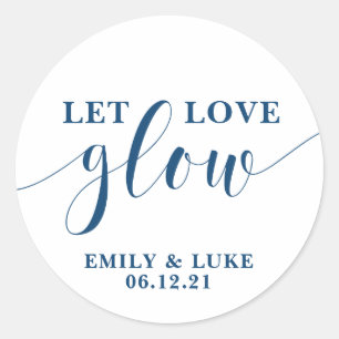 Sticker Rond Laisser l'amour brillant Mariage Favor stickers, C