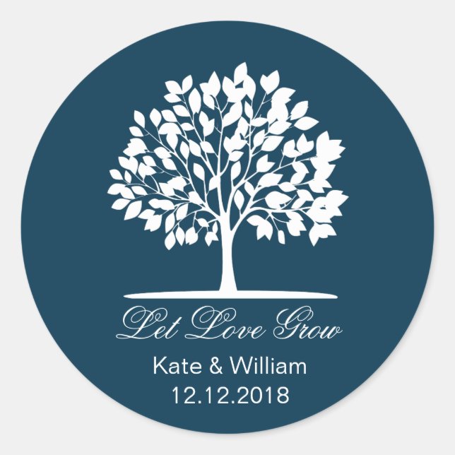 Sticker Rond Laisser l'amour favoriser les graines bâtonnets de (Devant)