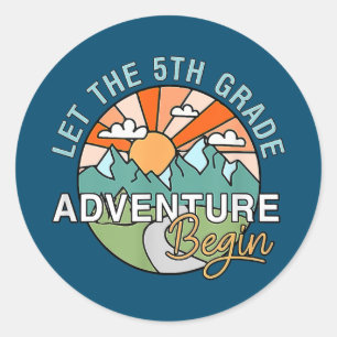 Sticker Rond Laisser L'Aventure De 5E Année Commencer L'Enseign