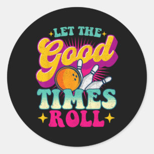 Sticker Rond Laisser Le Bon Temps Roll - Bowling Bowler