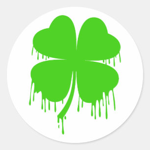 Sticker Rond Laisser quatre feuilles Clover