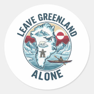 Sticker Rond Laissez le Groenland en paix
