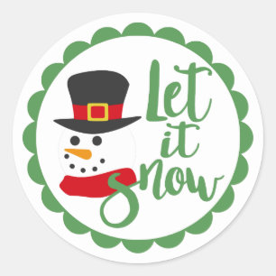 Sticker Rond Laissez-le neiger/neiger/ Design de Noël