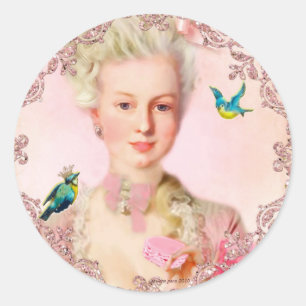 Sticker Rond Laissez-les manger des macarons Phoques de Paulett