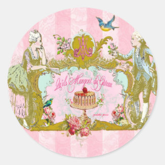 Sticker Rond Laissez-les manger des sceaux de gâteau ou des aut