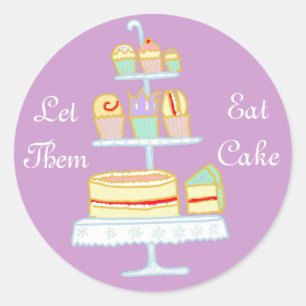 Sticker Rond Laissez-Les Manger Du Gâteau