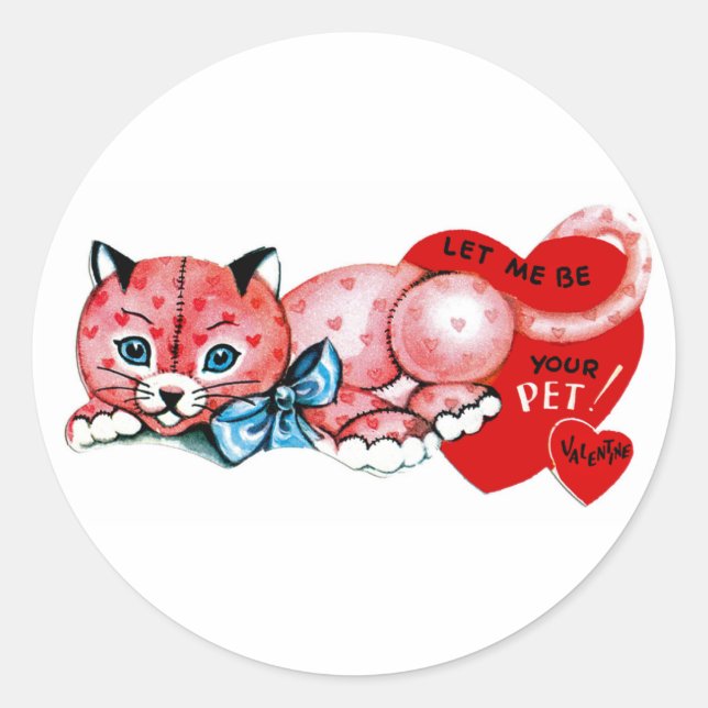Sticker Rond Laissez-moi être votre animal de compagnie, Valent (Devant)