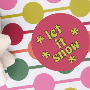 Sticker Rond Laissez Neiger lettrage de style vintage rouge ver