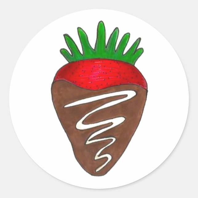 Sticker Rond Lait Chocolat trempé Berry Valentine's Day Sweet (Devant)