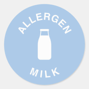 Sticker Rond Lait d'allergène - Avertissement : Contient du lai