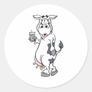 Sticker Rond lait de vache stupide