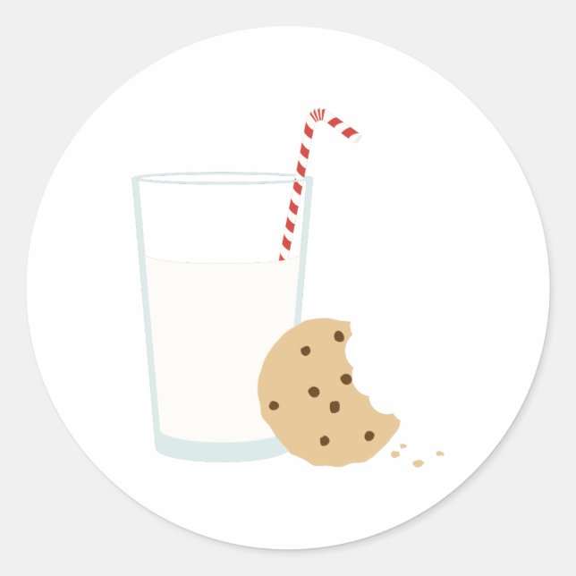 Sticker Rond Lait et cookies (Devant)