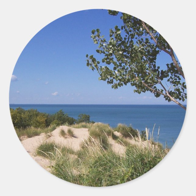 Sticker Rond Lakeshore national des dunes de l'Indiana (Devant)