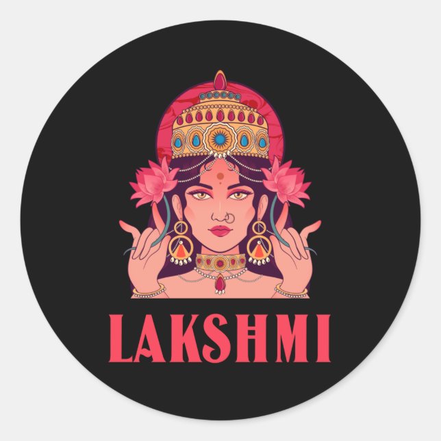 Sticker Rond Lakshmi est la déesse de la bonne fortune (Devant)