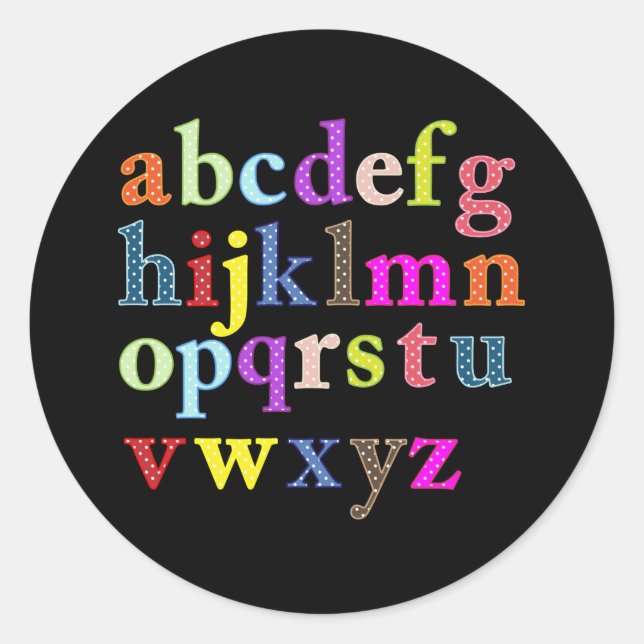 Sticker Rond L'alphabet (Devant)