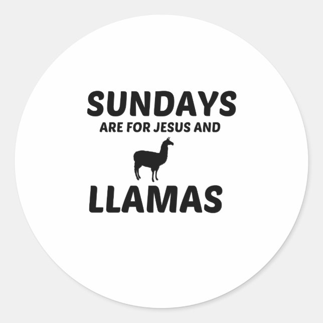 STICKER ROND LAMA ET JÉSUS DIMANCHE (Devant)