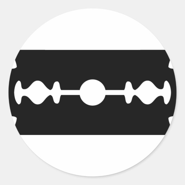 Sticker Rond lame de rasoir noir (Devant)