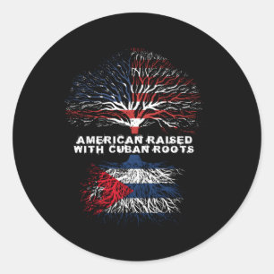 Sticker Rond L'Américain Élevé Avec Les Racines Cubaines Cuba