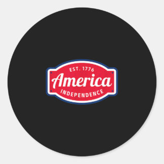 Sticker Rond L'Amérique est 1776 indépendance 4 juillet
