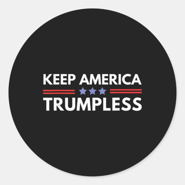 Sticker Rond L'Amérique Trump Funny Anti Trump 2024 Pro Democr (Devant)