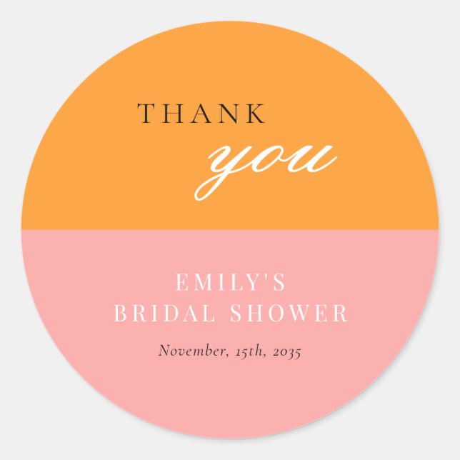 Sticker Rond L'amour au premier Spritz Shower de mariage modern (Devant)