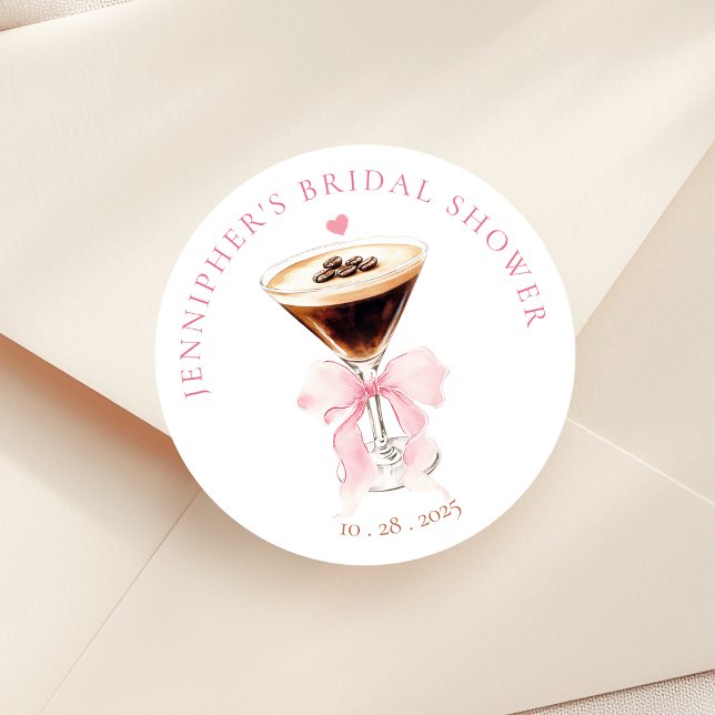 Sticker Rond L'amour brasse la Fête des mariées de café (Créateur téléchargé)