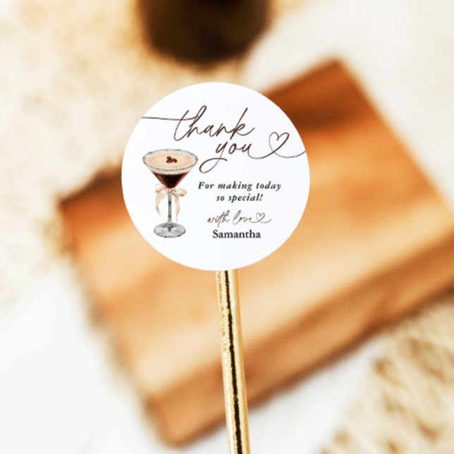 Sticker Rond L'amour brasse la Fête des mariées Espresso Martin (Créateur téléchargé)
