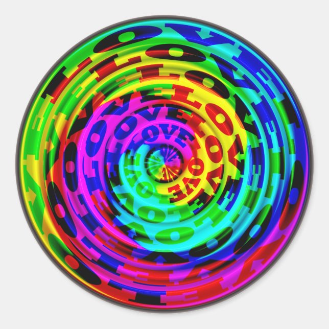 Sticker Rond L'amour dans une boîte de peinture (Devant)