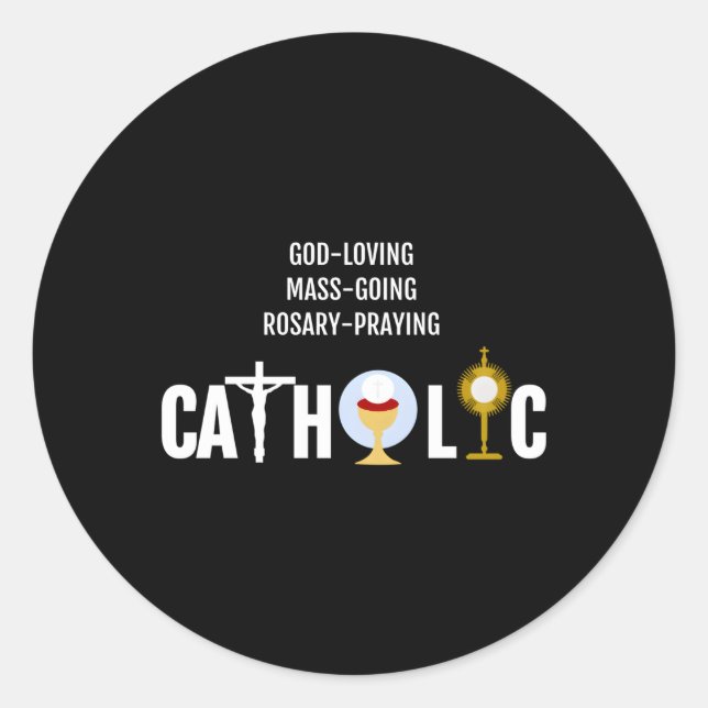 Sticker Rond L'amour de Dieu de la messe Going Rosaire-priant c (Devant)