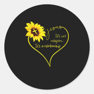 Sticker Rond L'Amour de Jésus Ce n'est pas la religion C'est