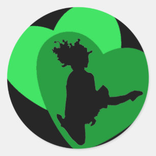 Sticker Rond L'amour de la danse irlandaise - noir