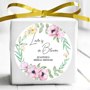 Sticker Rond L'amour de l'anémone rose florale est en Fête des