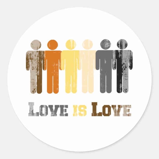 Sticker Rond L'amour de l'ours est l'amour affligé (Devant)