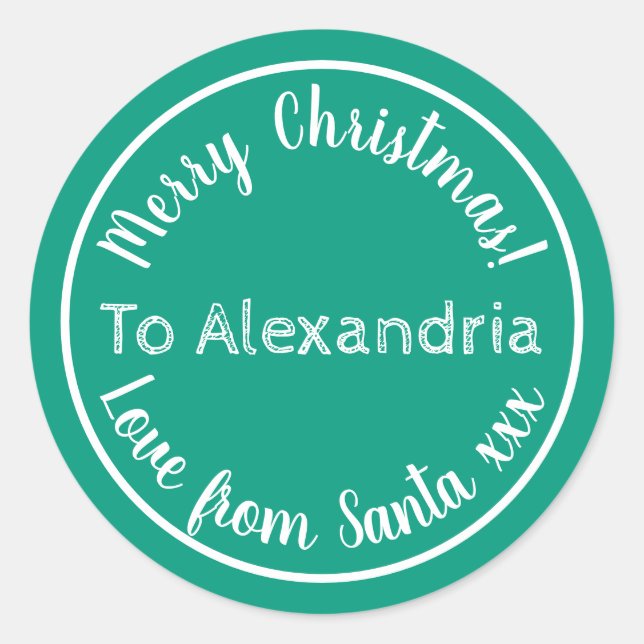 Sticker Rond L'Amour De Noël De Père Noël Bright Green (Devant)