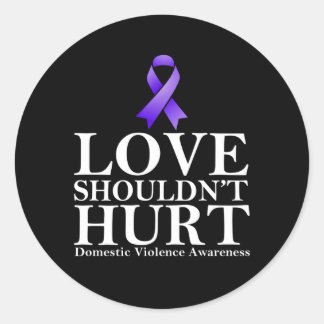 Sticker Rond L'Amour De Sensibilisation À La Violence Familiale