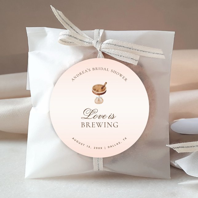 Sticker Rond L'amour du café Espresso est en train d'infuser Fê (Créateur téléchargé)